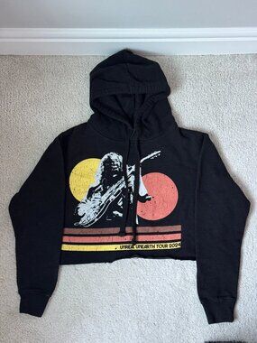 Hozier Hoodie Women's XS Black Unreal Unearth Tour 2024 Cropped Fleece